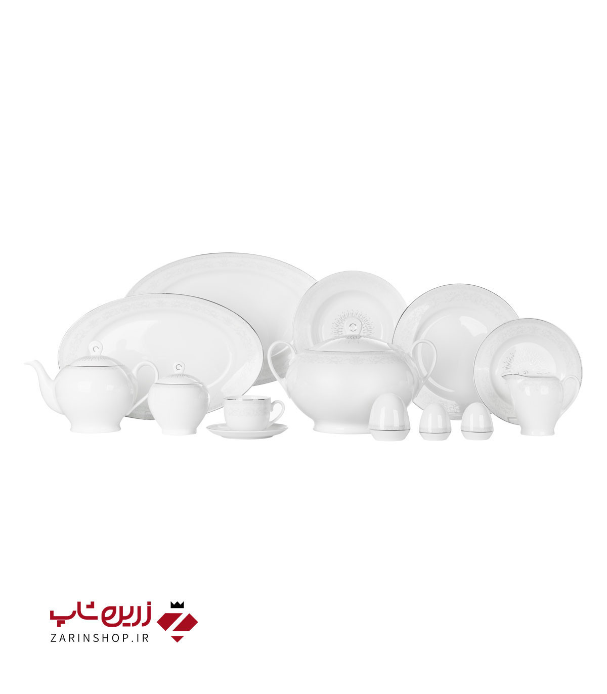 سرویس چینی 102 پارچه کامل مهرانا پلاتینی