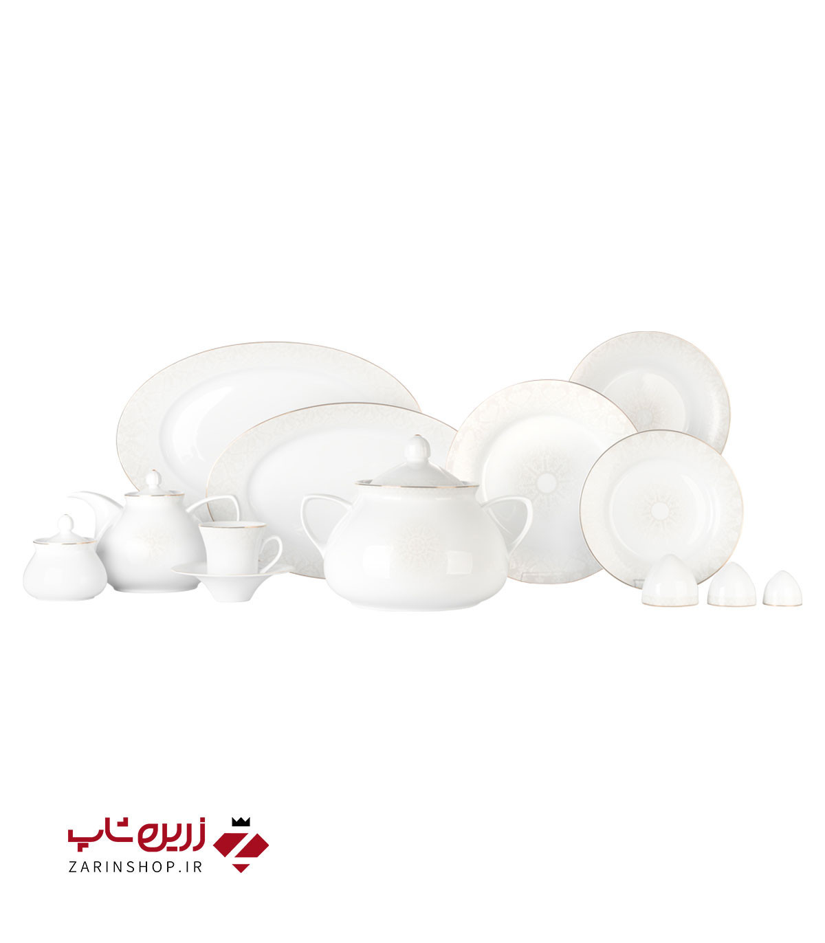 سرویس چینی 108 پارچه کامل سریر سپید