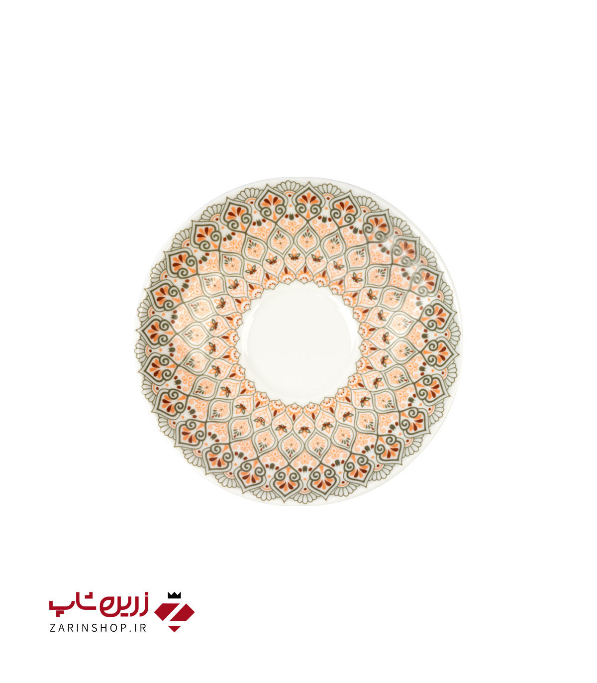 نعلبکی زیر استکانی نقشینه نارنجی