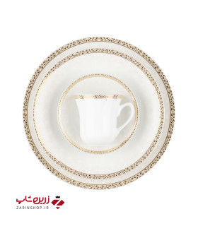 سرویس چینی 108 پارچه کامل رومینا طلایی