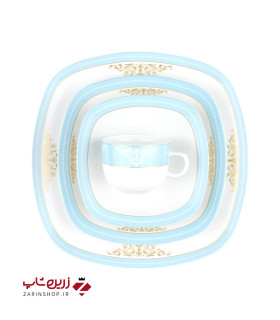 سرویس چینی 98 پارچه کامل آرمیتاژ فیروزه ای