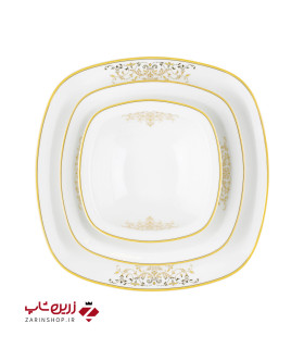 سرویس چینی 27 پارچه غذاخوری مونت کارلو طلایی
