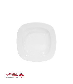 بشقاب گود 22 سانتیمتری خورش خوری مربع سفید