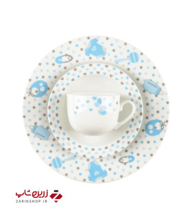 سرویس چینی 5 پارچه کودک نیوبرن آبی