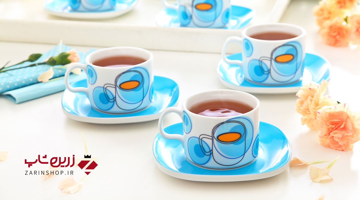 سرویس چینی 12 پارچه چای خوری بلوبری