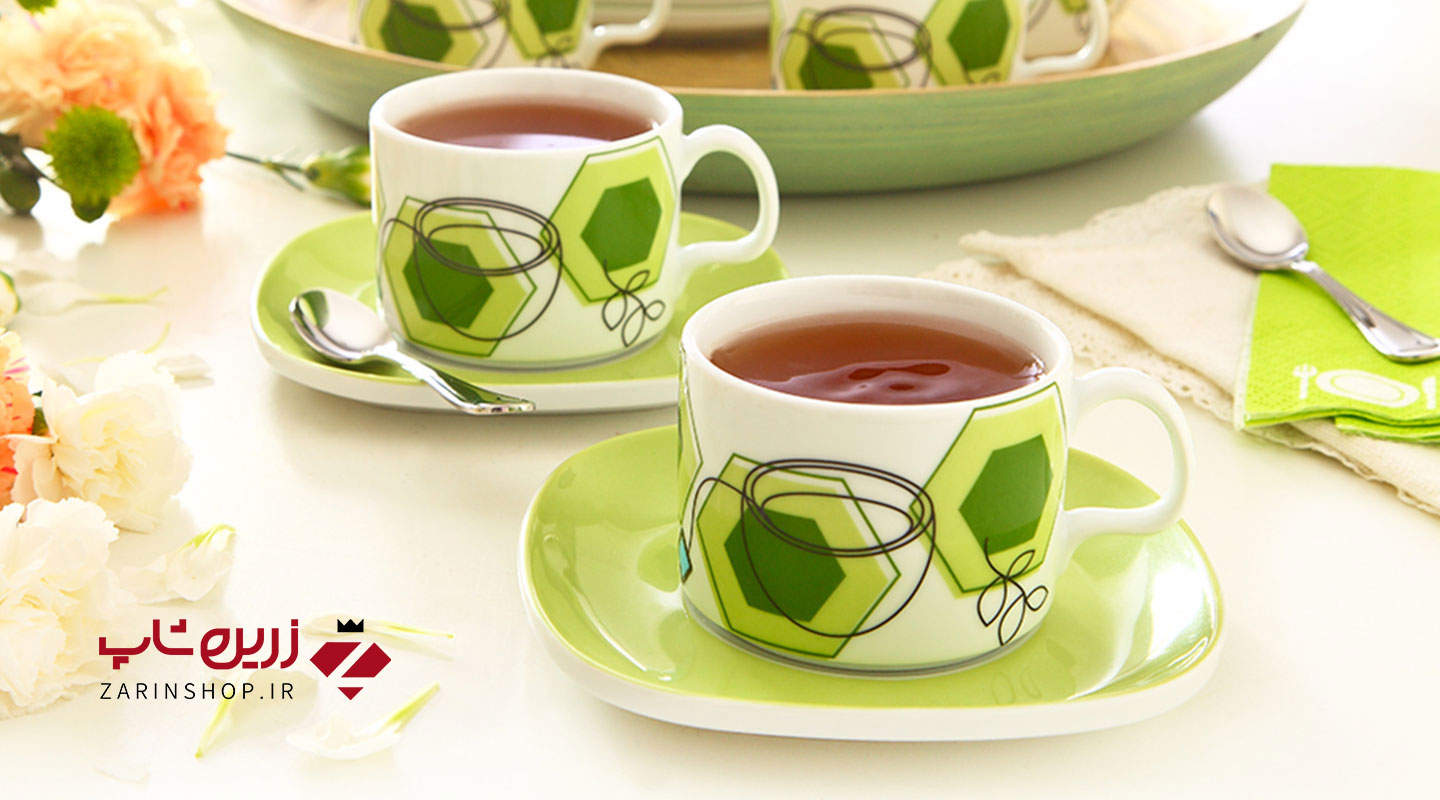 سرویس چینی 12 پارچه چای خوری گرین تی