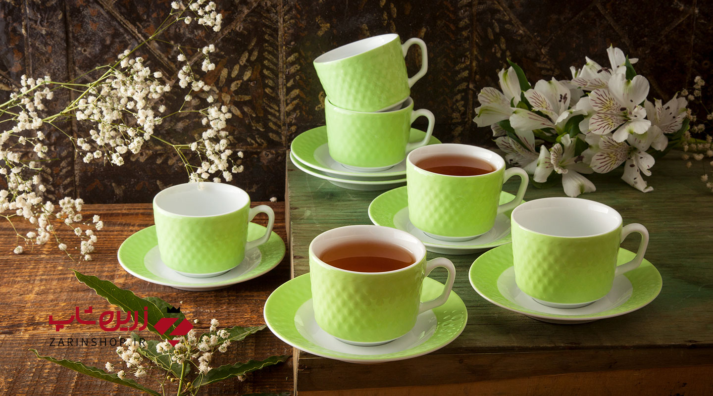 سرویس چینی 12 پارچه چای خوری پسته
