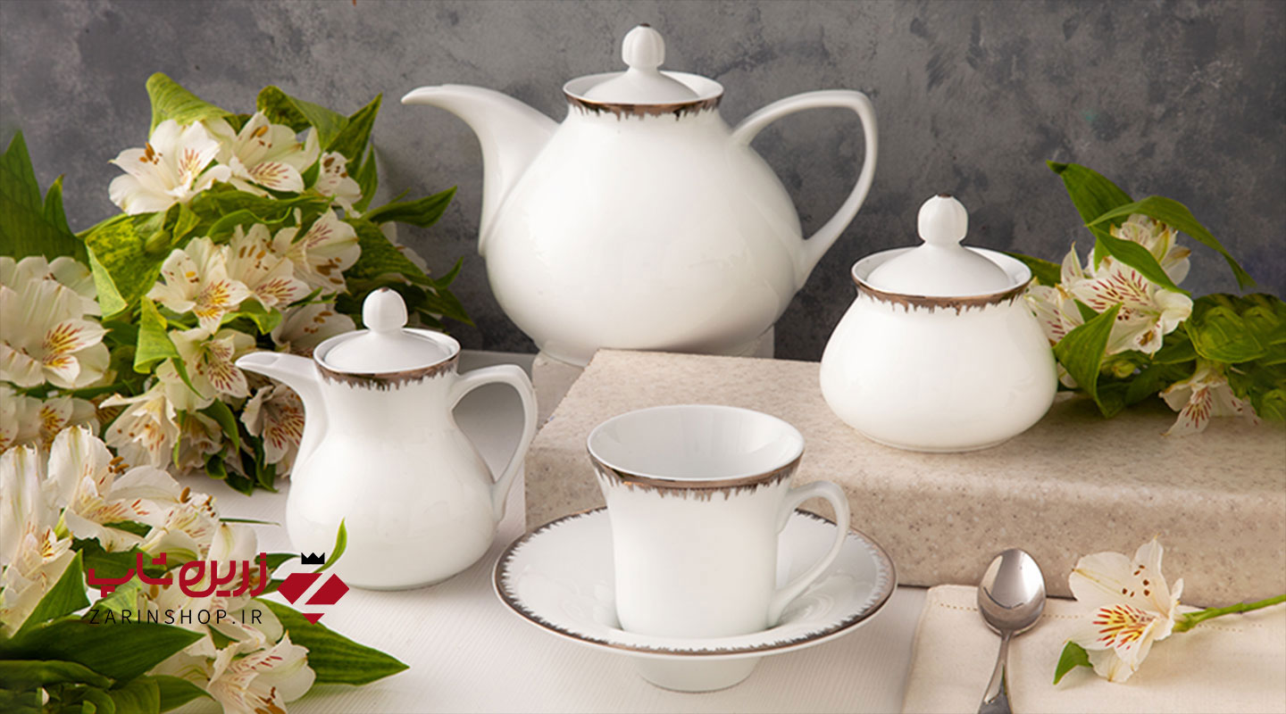 سرویس چینی 12 پارچه چای خوری رویال پلاتینی