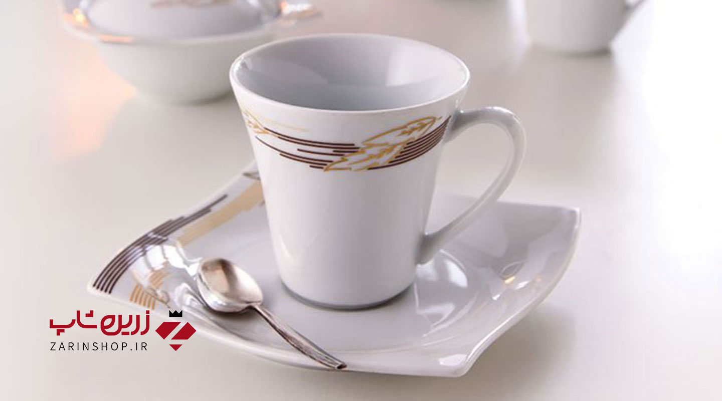 سرویس چینی 12 پارچه چای خوری اسکای کرمی