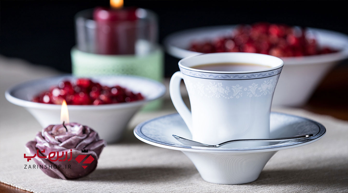 سرویس چینی 12 پارچه چای خوری وایت رز