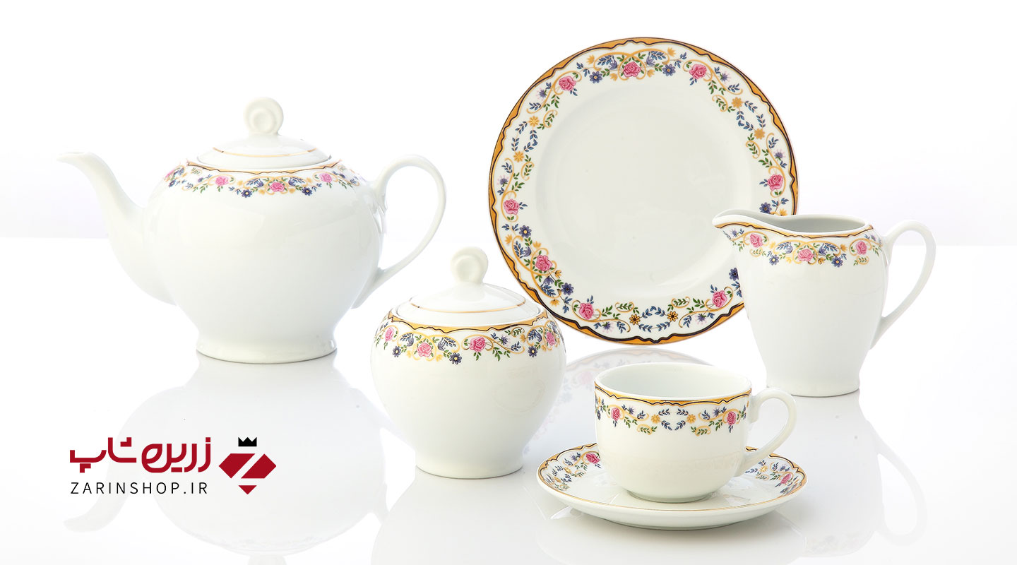 سرویس چینی 17 پارچه چای خوری گلستان