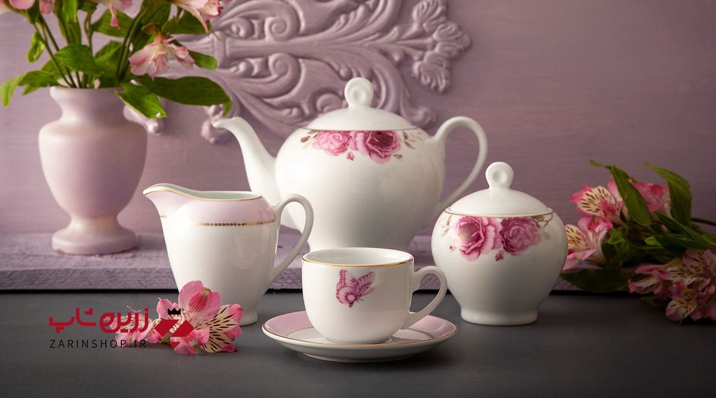سرویس چینی 17 پارچه چای خوری رزفلاور