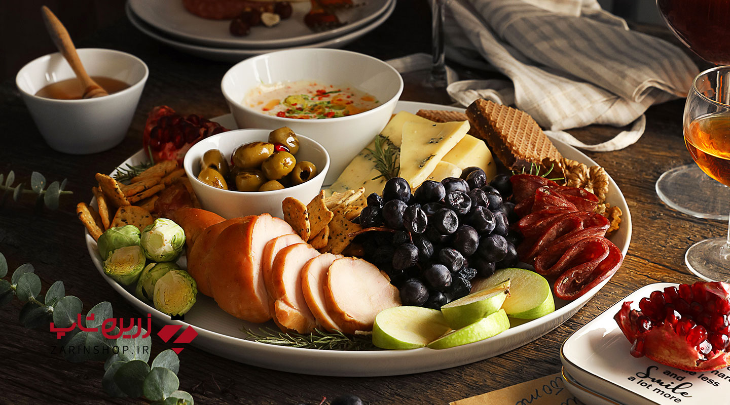 دیس گرد 33 سانتی متری سفید