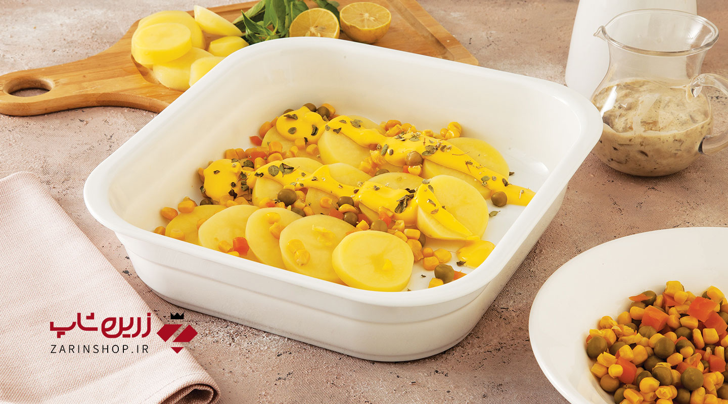 دیس لازانیا مربع سفید