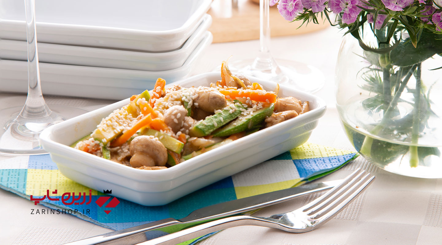 دیس مستطیل 17 سفید