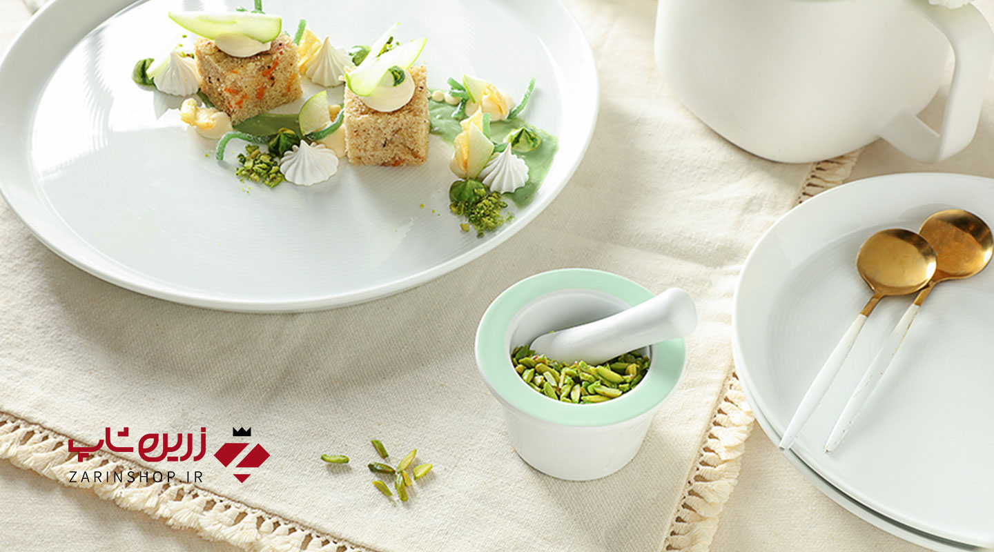 هاون چینی پاستل سبز