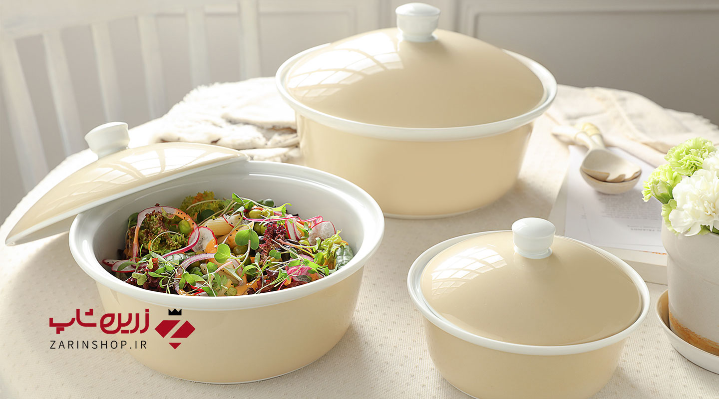 قابلمه متوسط پاستل کرم