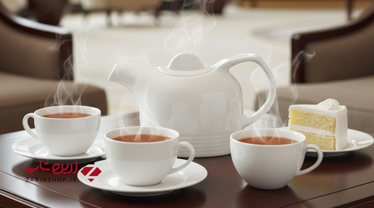قوری چای 3 فنجان سفید