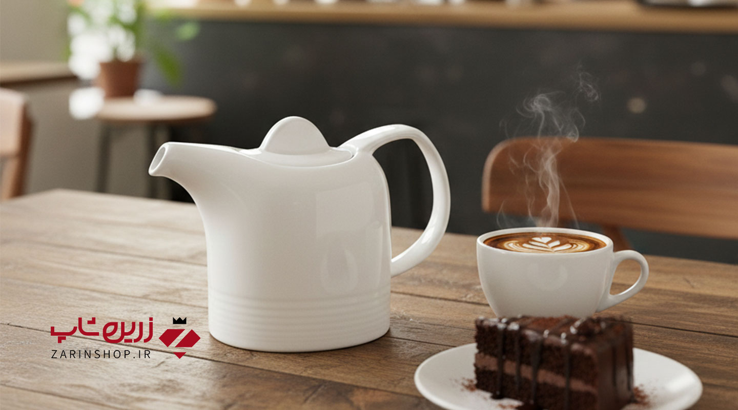 قوری باریستا 2 فنجان سفید