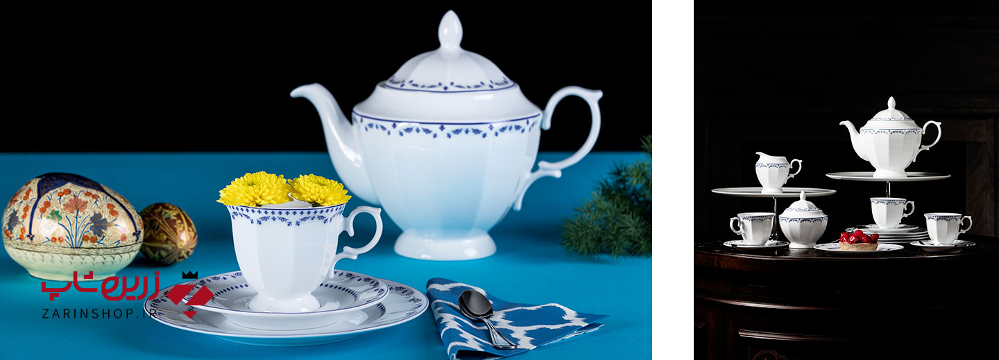 سرویس چینی 103 پارچه کامل فرانسیس سرمه ای