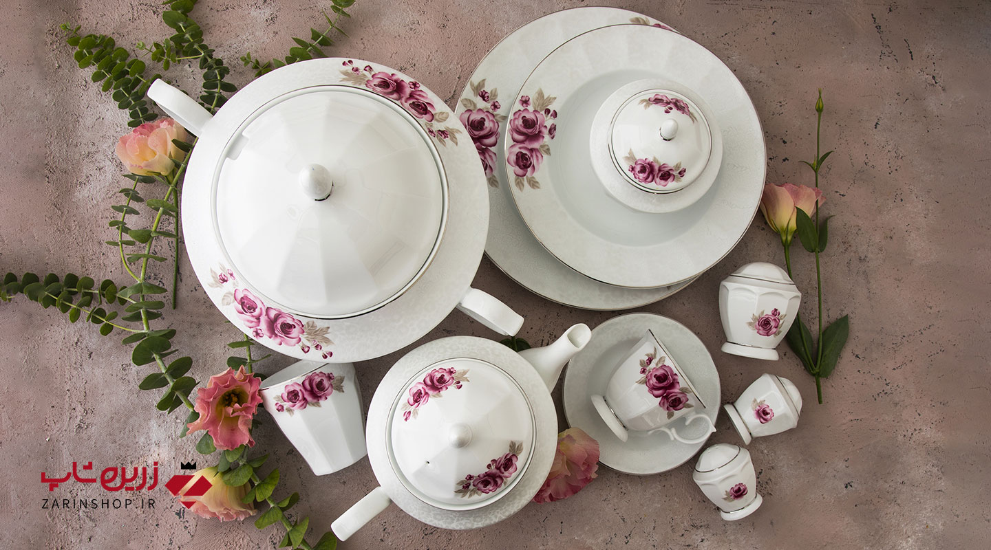 سرویس چینی 103 پارچه کامل رز گاردن