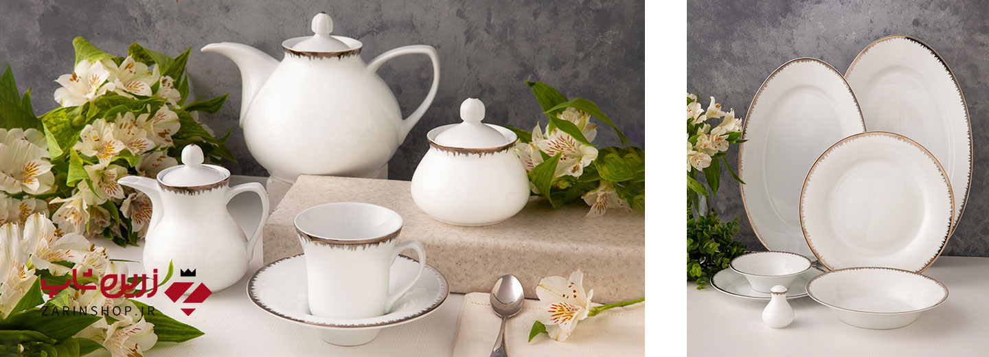 سرویس چینی 108 پارچه کامل رویال پلاتینی