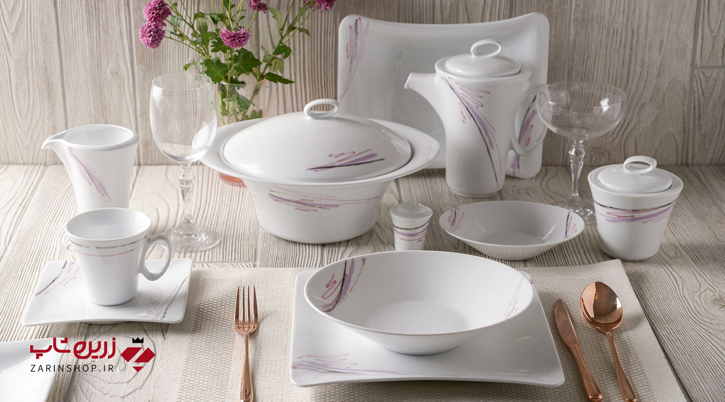 سرویس چینی 30 پارچه غذاخوری آلبا پلاتینی