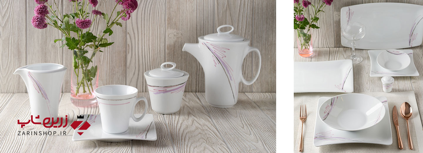 سرویس چینی 30 پارچه غذاخوری آلبا پلاتینی