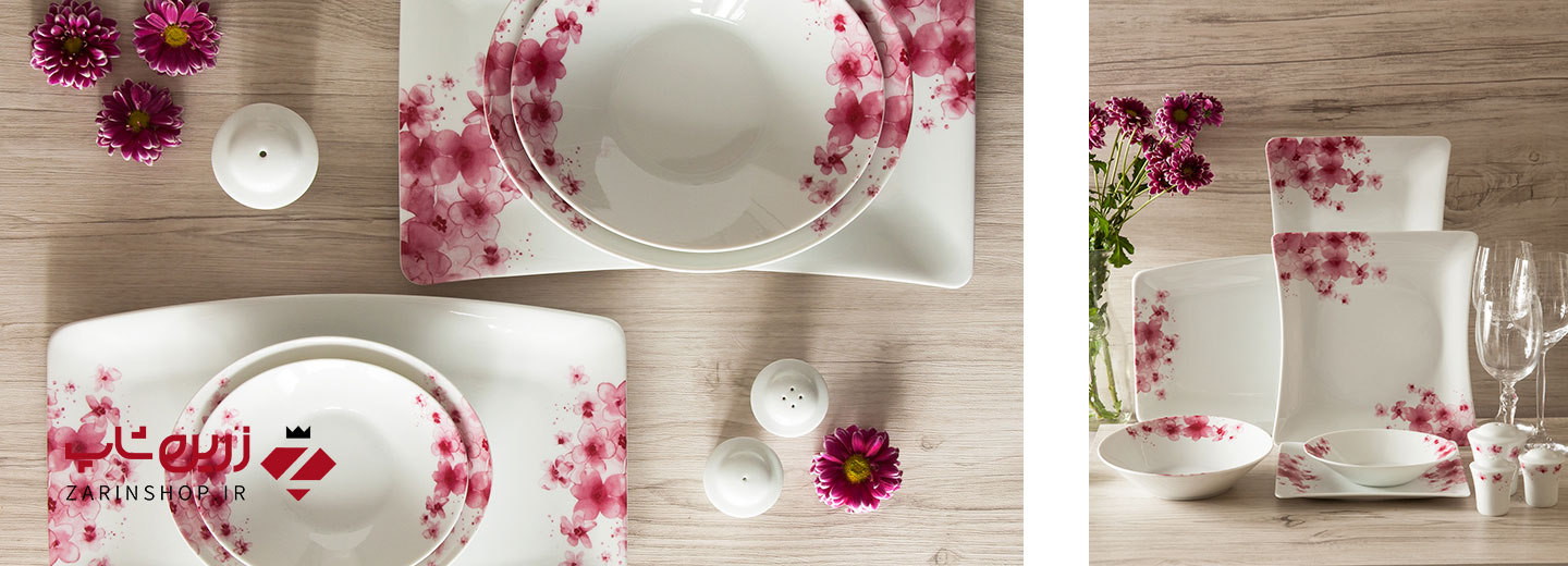 سرویس چینی 30 پارچه غذاخوری آزالیا پینک