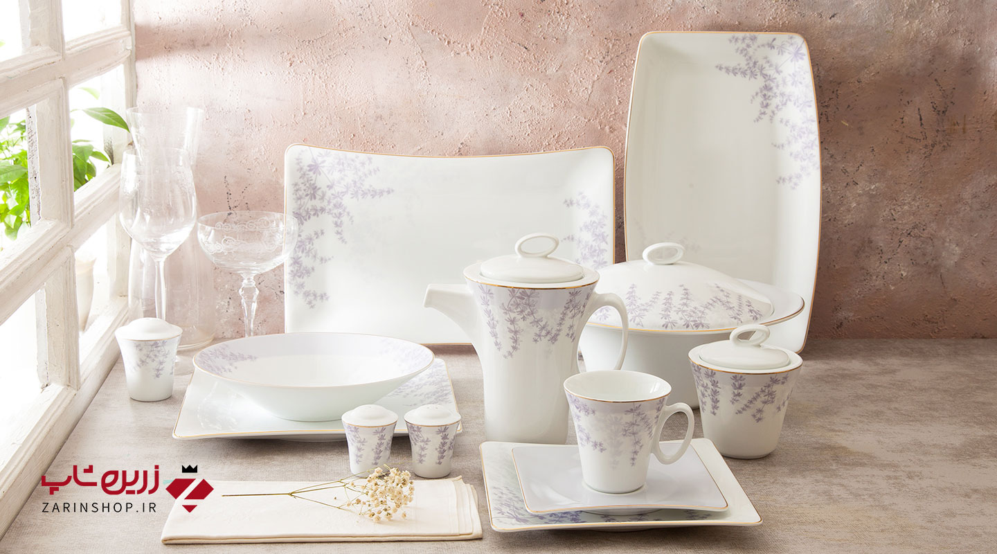 سرویس چینی 30 پارچه غذاخوری فرن بنفش