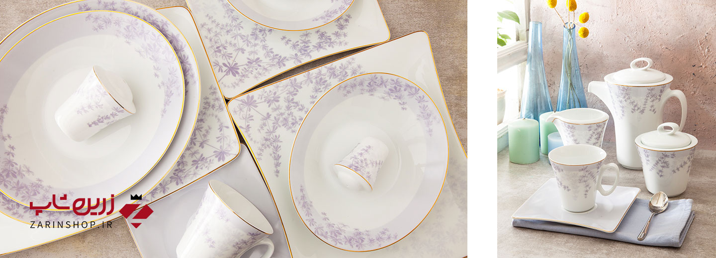 سرویس چینی 30 پارچه غذاخوری فرن بنفش