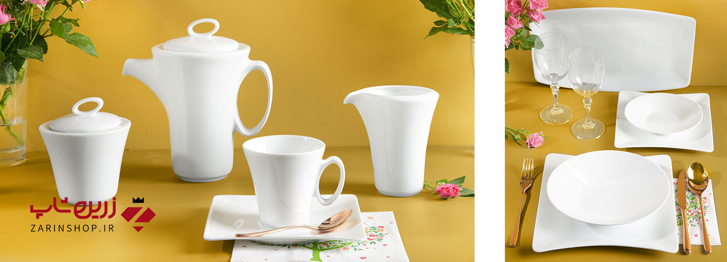 سرویس چینی 30 پارچه غذاخوری سفید