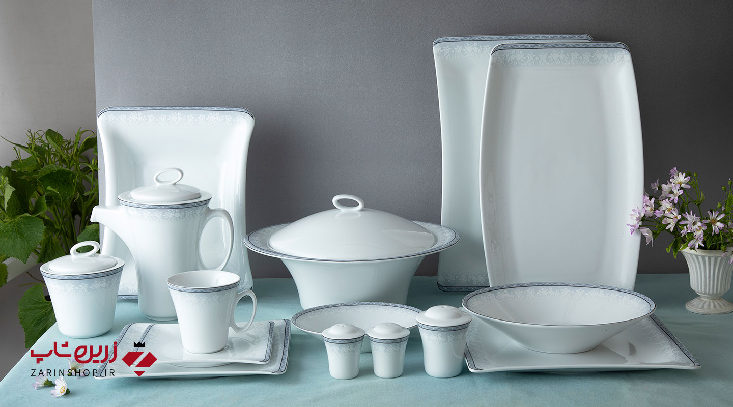 سرویس چینی 30 پارچه غذاخوری وایت رز